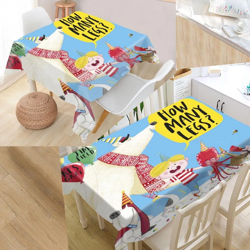 

Custom Many Legs Kes Gray Tablecloth Waterproof Oilproof Rectangular Home Textiles Wedding Tablecloth #W000789K