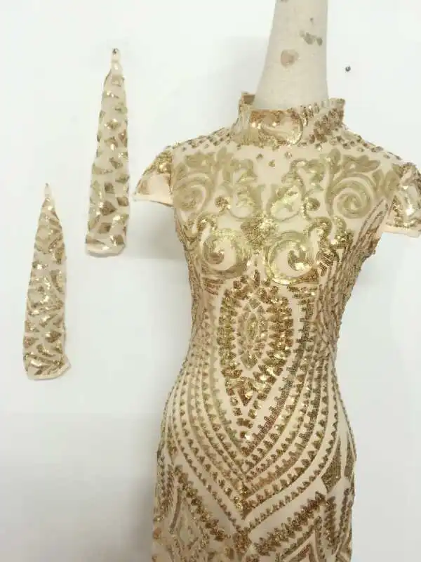 2017 модное сексуальное вечернее платье с золотыми блестками цельное большие