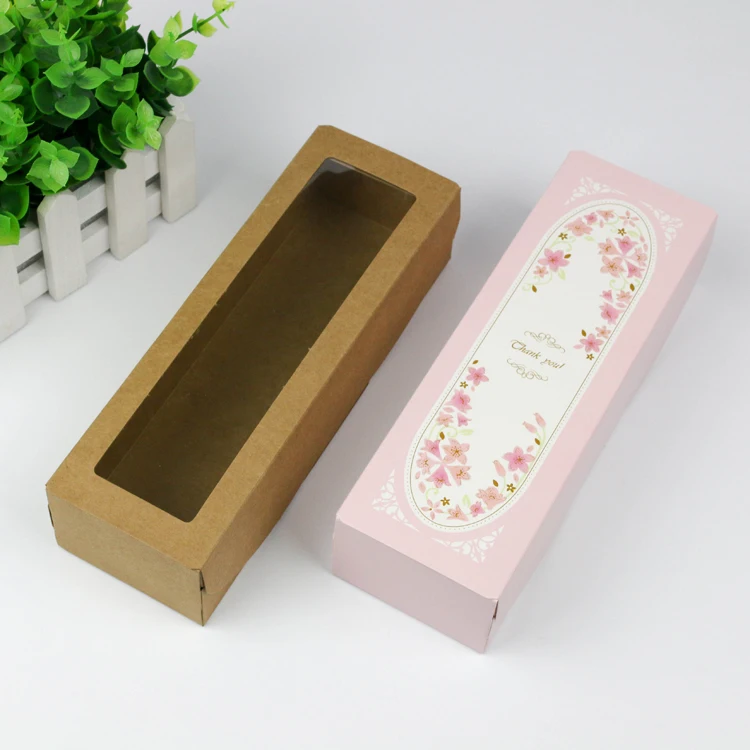 

21,2x7x5 см коробка для торта с окном, макарон, шоколад, крафт-бумага, коробка, день рождения вечерние подарки, упаковка 100 шт./лот, бесплатная доставка