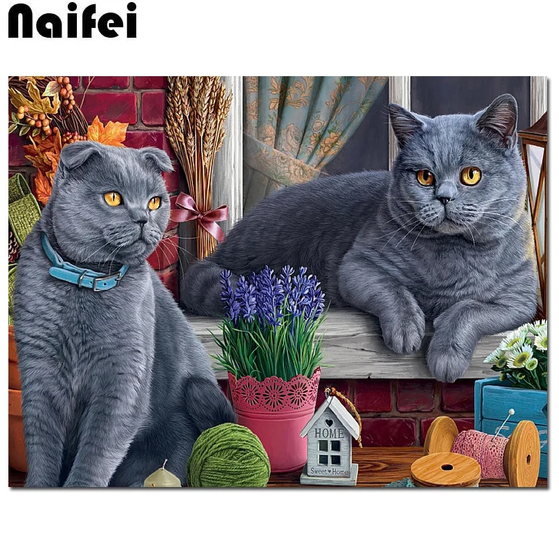 Квадратные алмазов картина в виде большого кота спортивная одежда новое