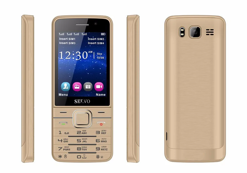 Новый Русский Иврит Клавиатура Quad sim карты мобильный телефон в исходном Servo v9500 2 8