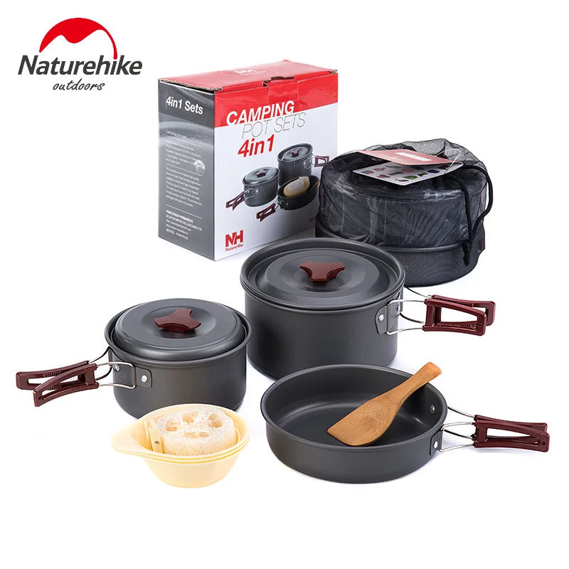 

Naturehike Picnic Barbecue Supplies Pats Pans Portable Outdoor Camping Cookware Cutlery Combination Pot Set Travel Tableware