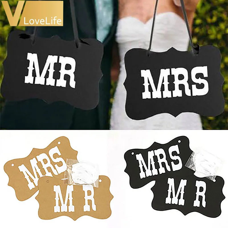 Свадебные Photobooth Реквизит Гирлянда высокое качество баннера картона MR MRS реквизит