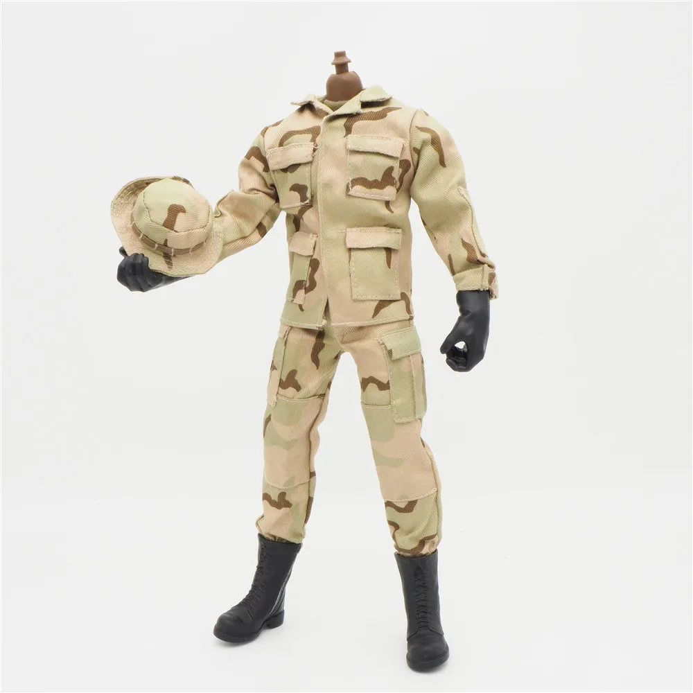 

1/6 Scale Uniforms Accessories Female Clothes desert Camo Soldier set For 12" Male Military Action Figure Body