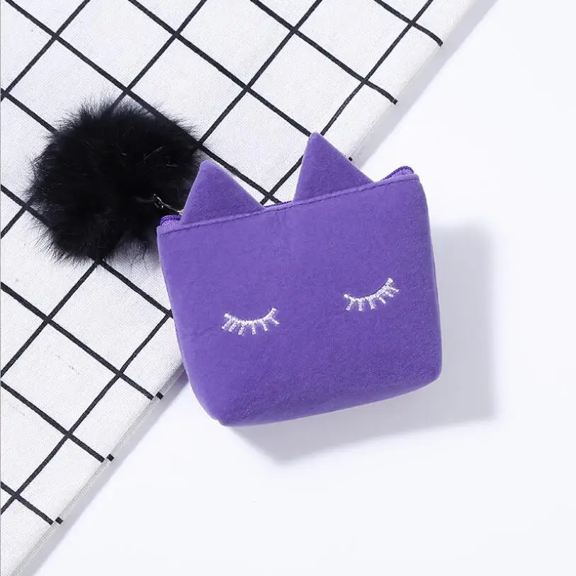 Кошелек для монет в форме кота милый мини кошелек плюшевая сумка ключей с