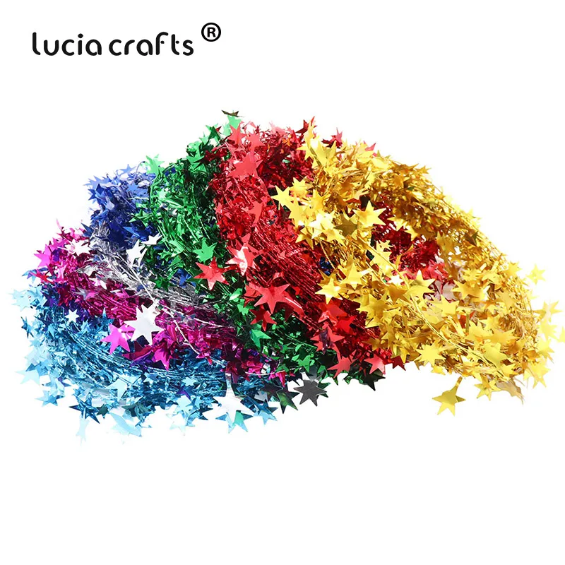 Lucia crafts 7,5 м/рулон подвесная Рождественская елка пентаграмма железная проволока гирлянда домашнее рождественское украшение H0358