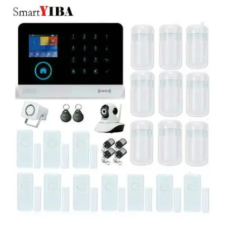 SmartYIBA FR RU ES PL DE Switchable Wireless IOS/Android APP Control Home Burglar Security Protection GSM Alarm Systems | Безопасность и