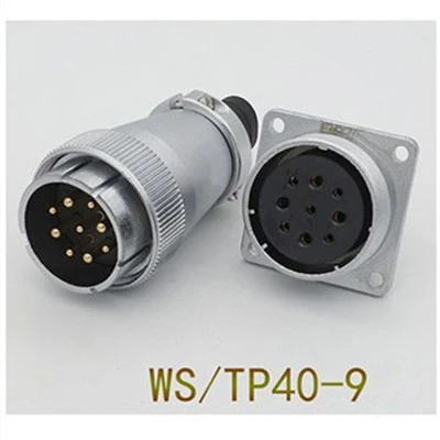 WS40-9F 1 комплект WS/TP40 авиационным соединителем мужской и женский квадратный фланец гнездо 5/9/15/16/26/31 Pin штепсельная вилка авиации круговой разъем кабеля - Цвет: WS40-9F
