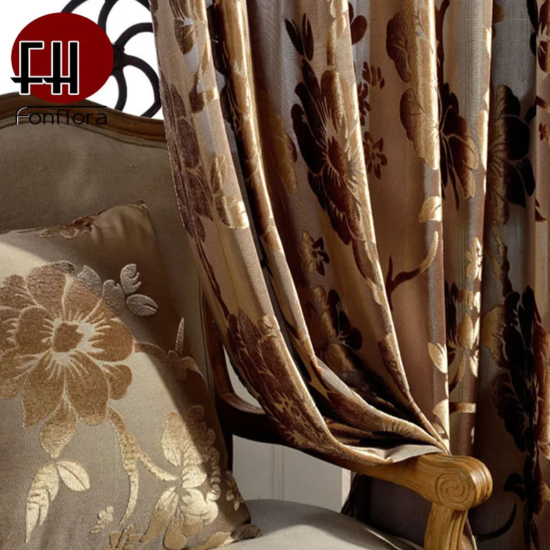 Европейские Роскошные занавески для гостиной жаккардовые затемненные спальни