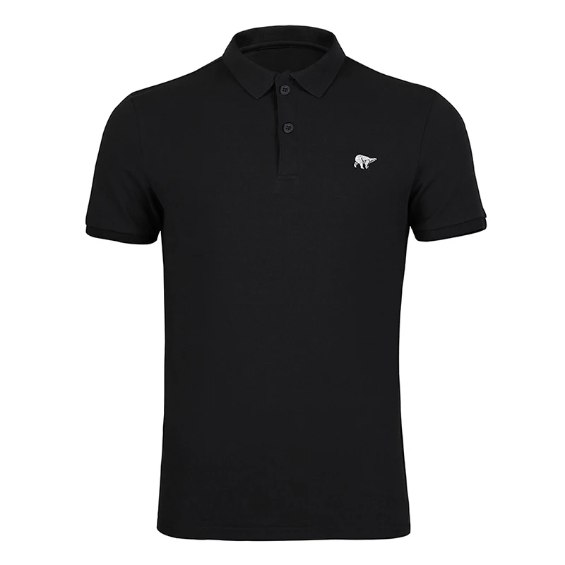 Pioneer Camp Golf Polo рубашка мужская из хлопка с коротким рукавом Повседневная Мужская s Polo Базовая летняя розовая фиолетовая темно-синяя рубашка поло мужская - Цвет: Черный