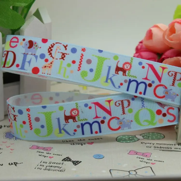 7/8'' Free shipping letter bullying wild printed grosgrain ribbon hairbow headwear party decoration diy wholesale OEM 22mm D383 | Дом и