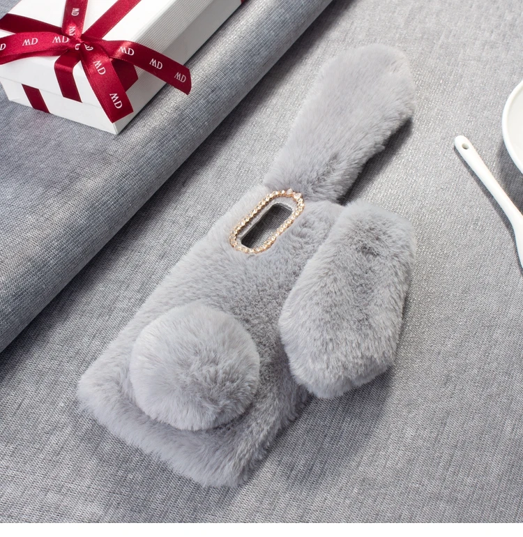 Милый кролик, теплый мех, шикарный чехол плюшевый кролик для Coque samsung Galaxy A50, чехол для Etui samsung A50 A 50 SM-A505F, чехол