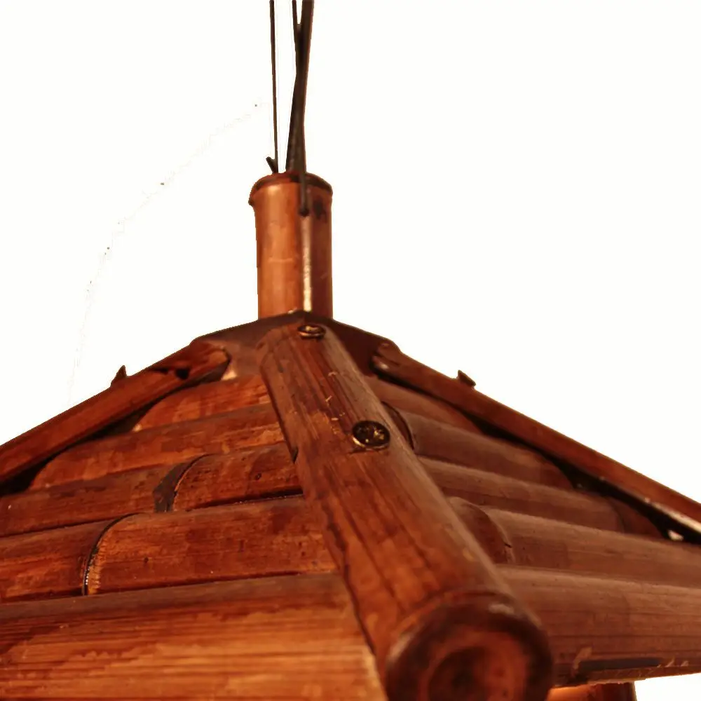 Натуральный Бамбуковый кулон в виде домика из Юго Восточной Азии Светильники для