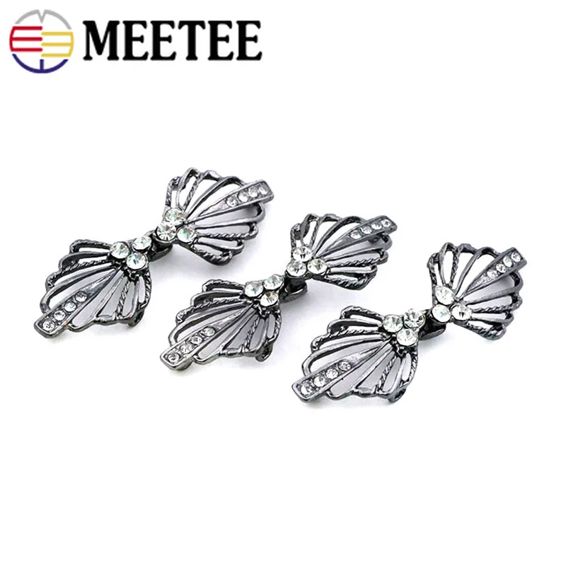 3Pcs Retro Metal Buttons for Mink Fur Coat Rhinestone Crystal Combined Button DIY Decorative Buckles Sewing Botones Accessories | Дом и сад