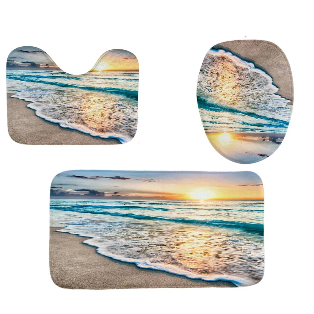 3pcs Non-Slip Fish Scale Bath Mat Bathroom Kitchen Carpet Doormats Decor Bathroom decoration Wholesale Soft Massage Pad19June10