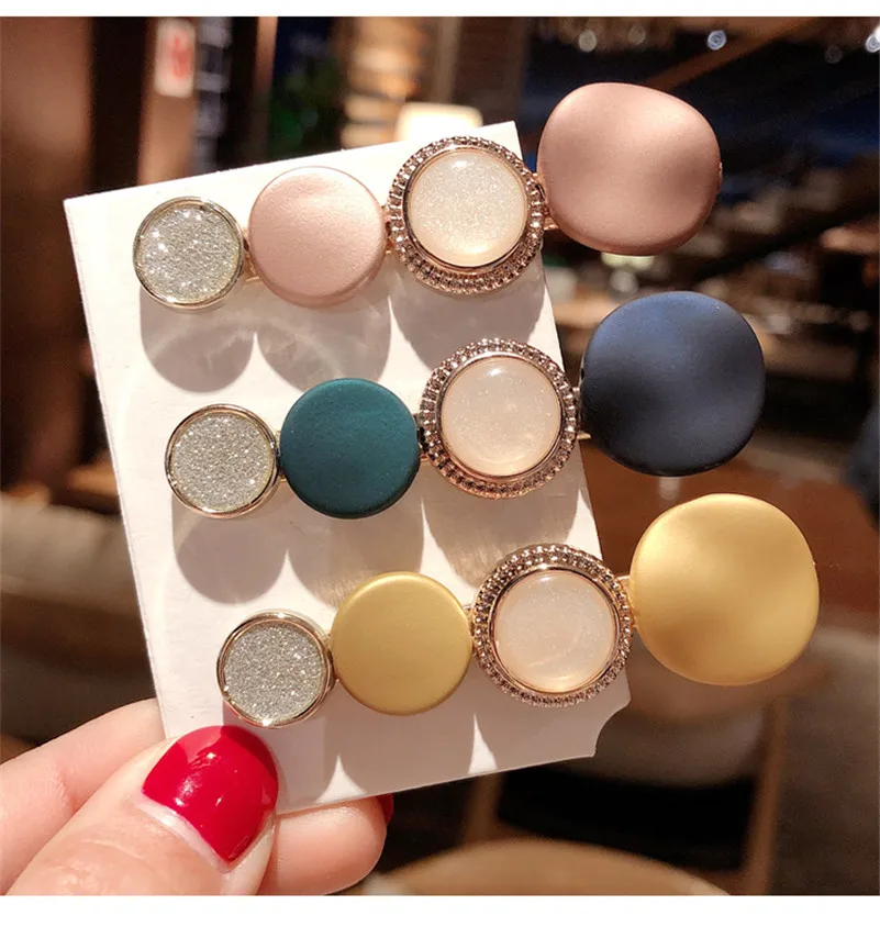 Корейские женские жемчужные разноцветные металлические шпильки для волос