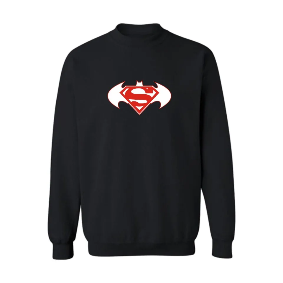 Superman VS Batman Black Harajuku Sweatshirt in Super Saiyan Autumn Winter Outerwear Couples Cloths XXS-XXXXL Pullovers | Мужская одежда