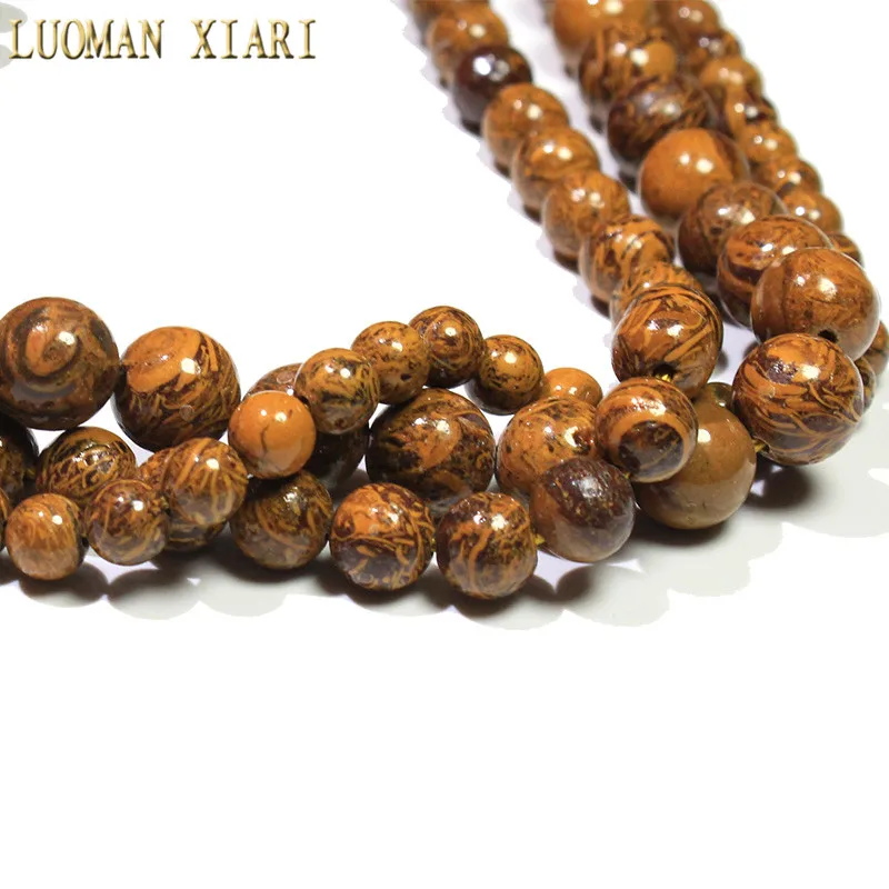 

Factory Price Natural Rubber Stone Round Loose Beads For Jewelry Making DIY Bracelet Necklace Material 6/8/10 Strand 15''