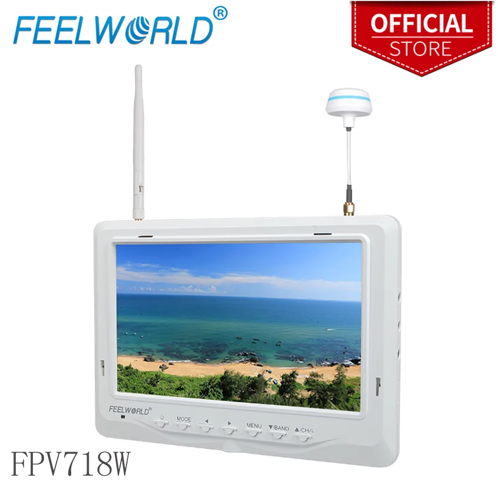 FPV718W 7 дюймовый IPS FPV монитор 1024x600 двойной 5 8G 32CH приемник разнесенных сигналов