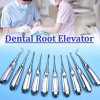 10pcsset stainless steel dental orthodontic root elevator head curved dentistry dentist instrument teeth whitening tool kit