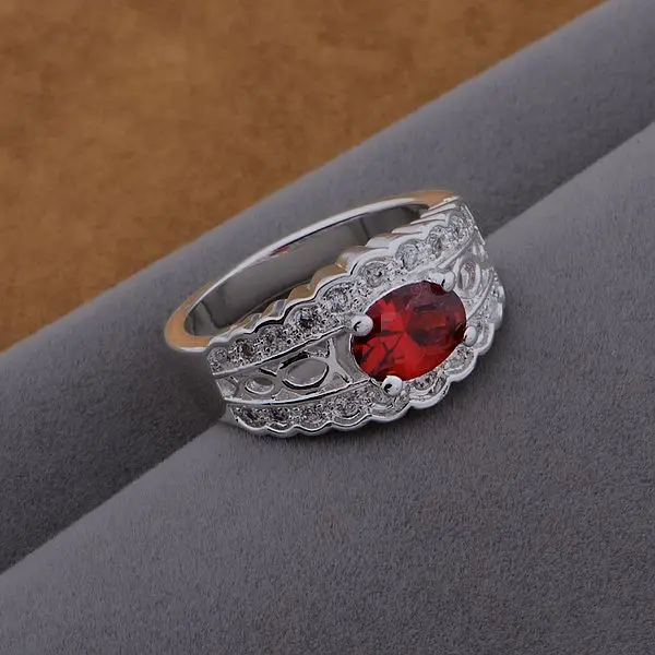 AR472 sterling silver color ring fashion jewelry high quality/red stone /aumajlta atjajkqa | Украшения и аксессуары