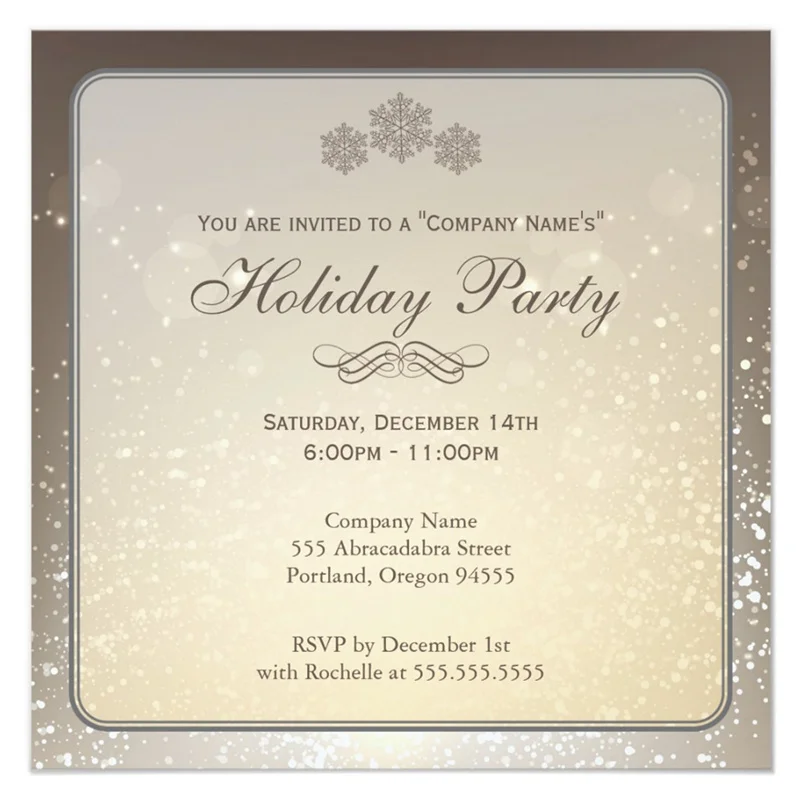 

Personalized Elegant Holiday Party Company Invitation