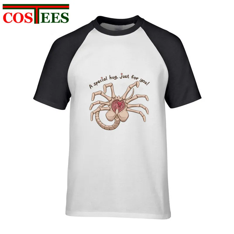 Забавная футболка с персонажем из мультфильма А обнимай Мужская ужасом alien facehugger