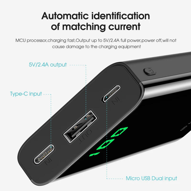KUULAA power bank 10000 мАч портативное зарядное устройство для xiaomi redmi 7 mi 9 внешний
