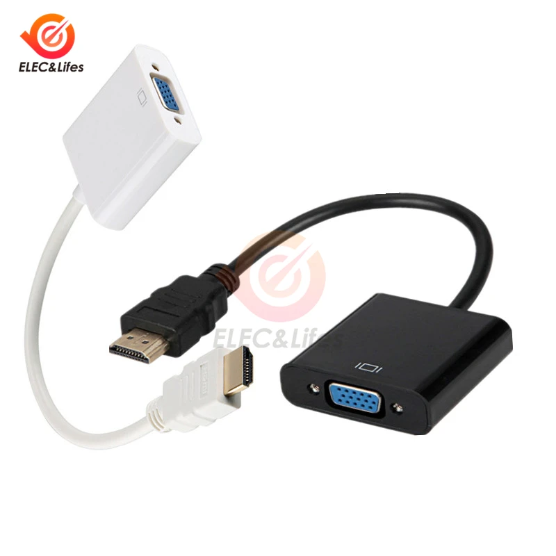 

HDMI-compatible to VGA Adapter Male To Famale Converter Adapter 1080P Digital to Analog Video Audio Cable For PC Laptop Tablet
