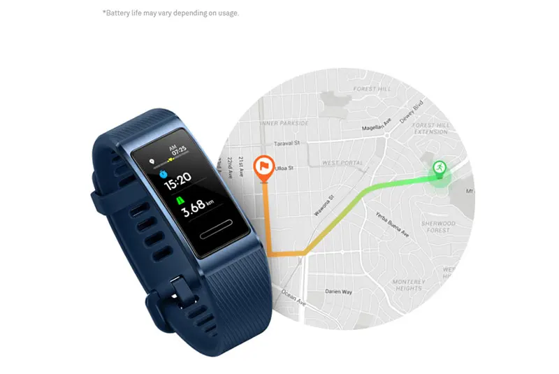 Huawei Band 3 PRO браслет Samrt активности сердечного ритма фитнес-трекер Шагомер водонепроницаемый gps монитор