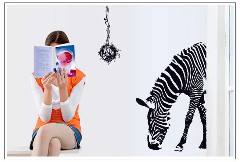 Zebra Muursticker Adesivo De Parede DIY Wall Stickers Abstract Art Black Decor Animal Stickers Decoration Maison images - 6