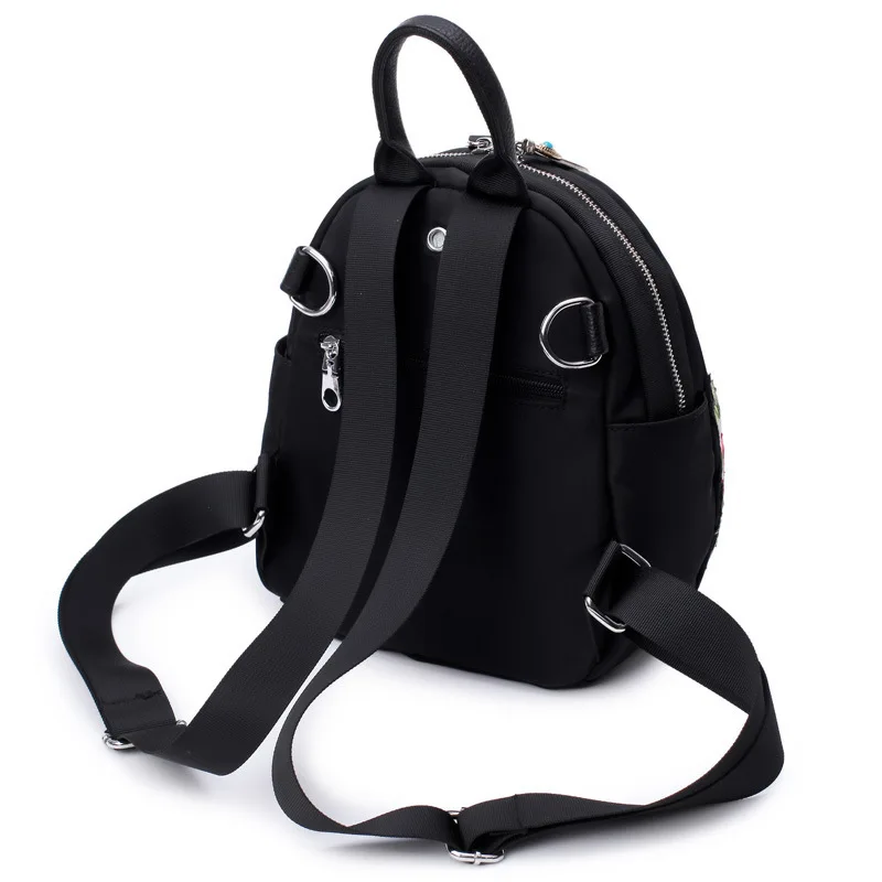 Chinese Ethnic Vintage Backpack Retro Flower Dragonfly Embroidery Cloth Backpacks Women Black Fashion Rucksack Travel Daypack|travel daypack|cloth