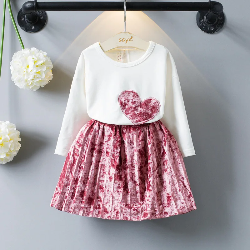 Новинка 2017 года стильный модный комплект одежды для маленьких девочек костюмы