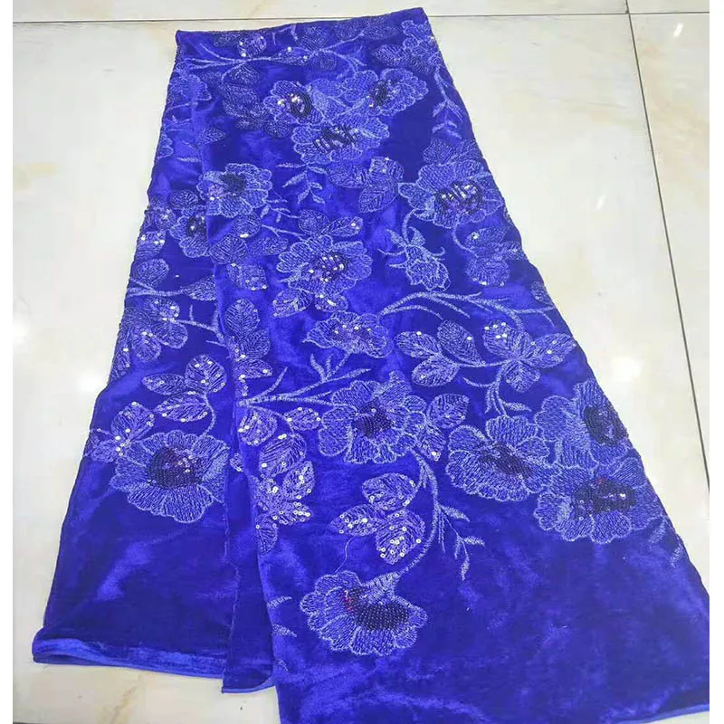 Best Quality African Lace Fabric Blue fabric High Beautiful French Sequins Mesh For Wedding | Дом и сад