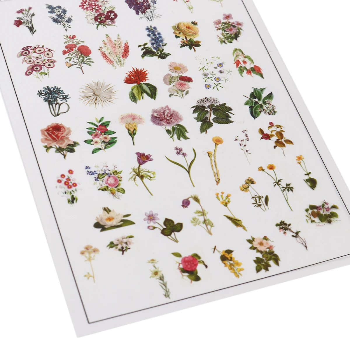 Наклейки из смолы и ПВХ DIY Scrapbook Deco прямоугольные разноцветные цветочные листья 15