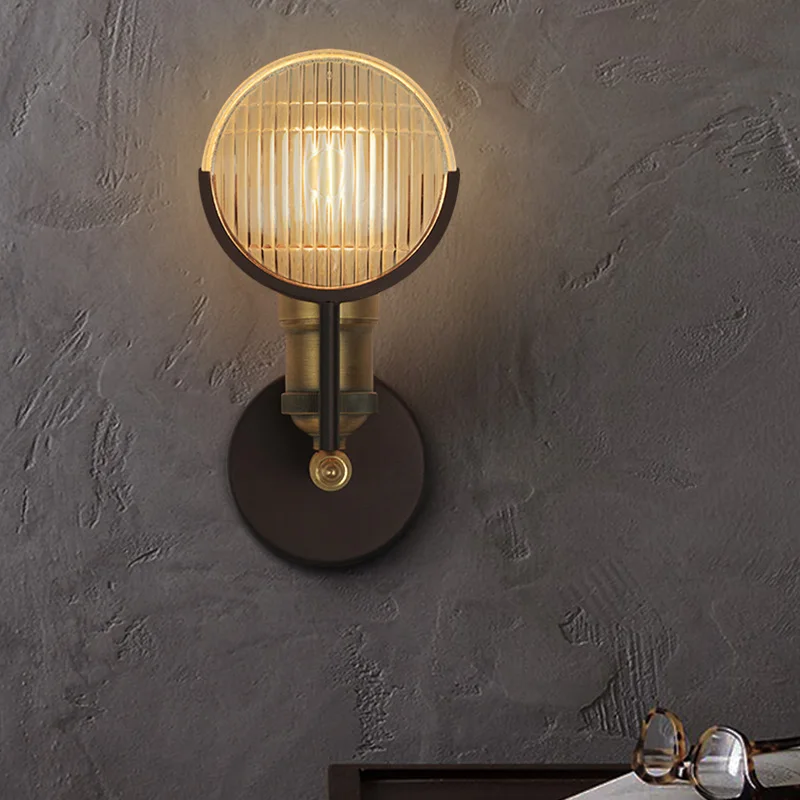 

Железный светодиодный настенный ретро-светильник в стиле лофт, американская лампа для гостиной, промышленное освещение, индивидуальное кр...