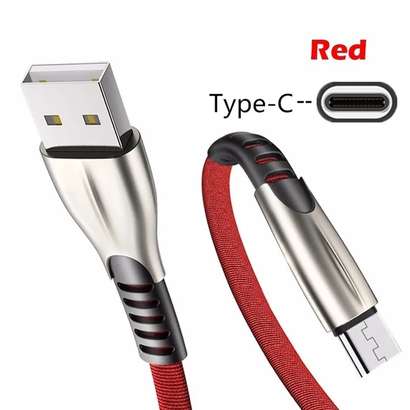 Only Red 1M Cable Ковбойский USB кабель QC 3,0 быстрое зарядное устройство type C зарядный провод для samsung A50 A40 S8 S10 Honor 20 10 huawei P Smart Z P20 lite P30 Pro - Тип штекера: Only Red 1M Cable