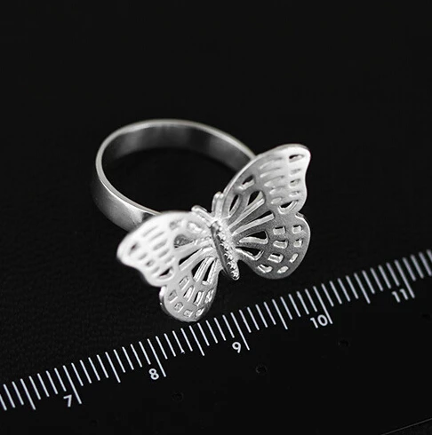 Кольцо из стерлингового серебра 925 пробы с бабочкой Ювелирное кольцо открытым