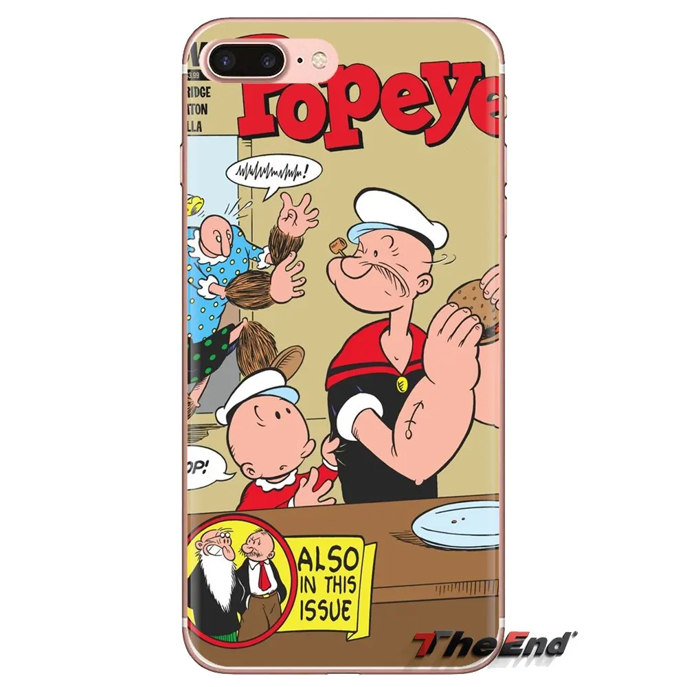 Прозрачный чехол из ТПУ Popeye The Sailor Man обои для iPod Touch Apple iPhone 4 4S 5 5S SE 5C 6 6S 7 8 X XR XS Plus MAX -