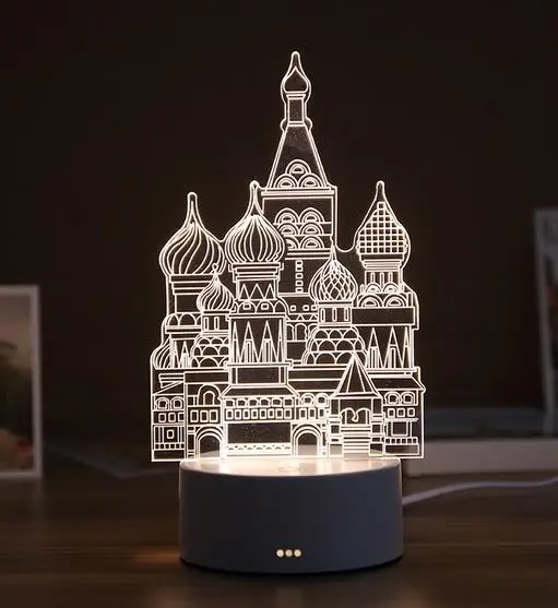 Castle 3D смоляный ночной Светильник Светодиодный настольный светильник милый медведь любовь замок Настольный светильник ABS+ Смола мульти-дизайн подарочная лампа для детской спальни - Цвет абажура: Castle