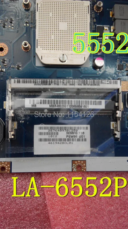 Материнская плата для ноутбука MBR4602001 Acer aspire 5552 материнская PEW96 LA 6552P