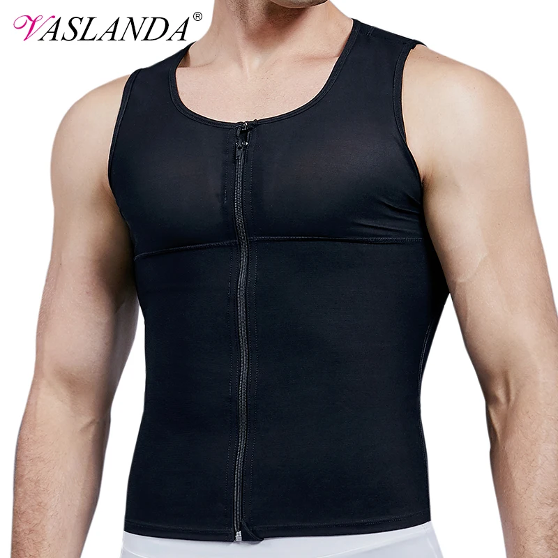 VASLANDA мужские Утягивающие шорты для похудения body shaper фитнесс майки мускулатуры жилет для бодибилдинга потогонный костюм для сауны