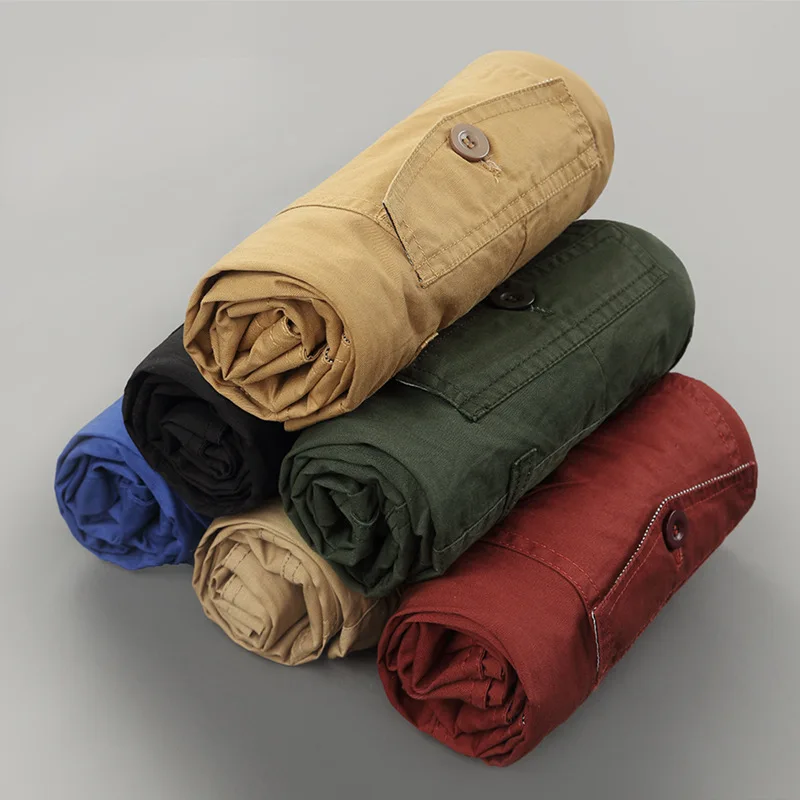 

New Cotton Cargo Pants Men Summer Cargo Shorts Men Casual Multi Pockets Short Mens Clothing