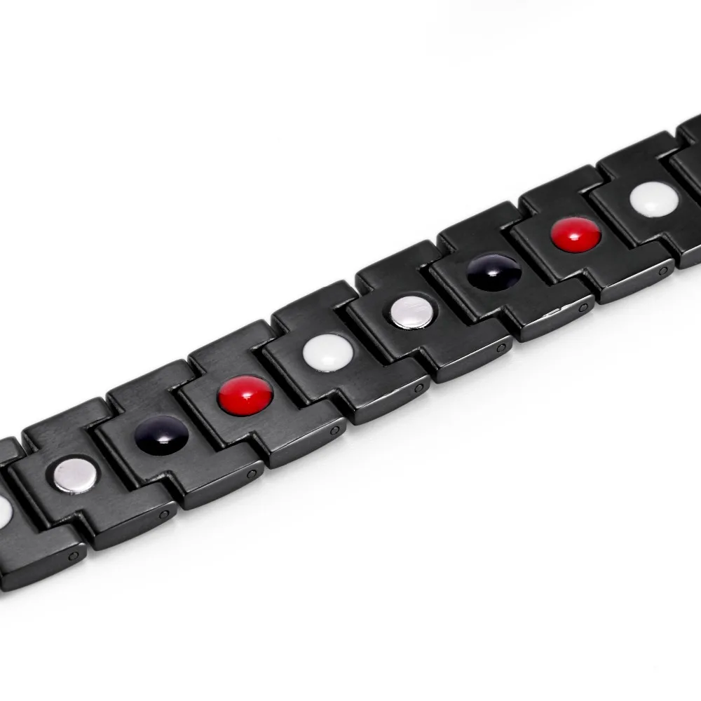 Черный титан браслет баланс энергии Исцеление отрицательные ионы Магнитная