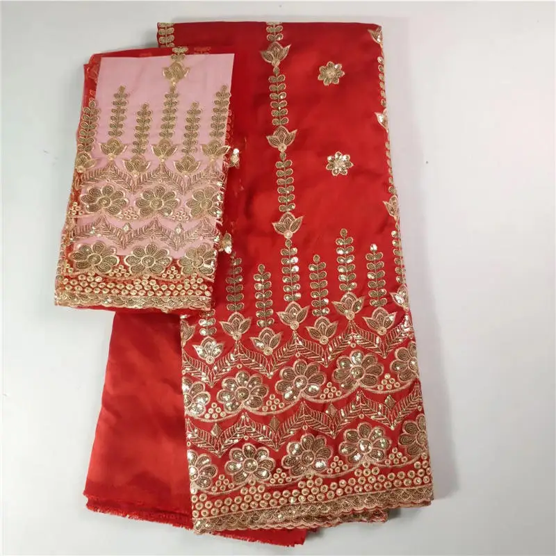2018 High Quality Sequined Embrodiered George Lace Fabric India Pink Women Wedding Sequins Fabrics Flower Guipure Materia | Дом и сад