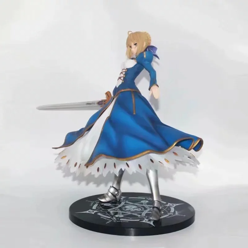1 шт. японского аниме FGO Fate Stay Night Big Saber Altria Pendragon 41 см голубое платье Ver. 1/4 ПВХ фигурка модель игрушки подарок