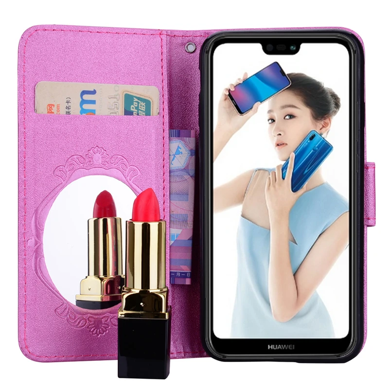 AOBABLAU Мода Бабочка Флип Бумажник чехол для huawei P20 искусственная кожа + силиконовый