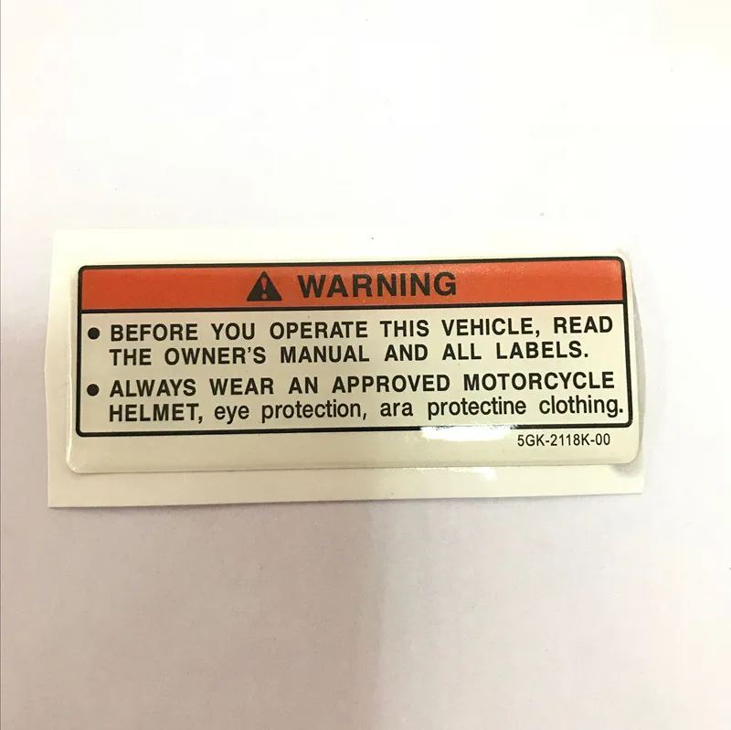 

Мотоциклетные наклейки для Yamaha Honda Ducati BMW, мотоциклетный топливный бак, стандартная японская Предупредительная этикетка, предупреждающая наклейка на английском языке