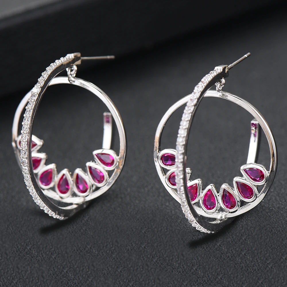 Роскошные женские золотые серьги GODKI в форме цветка лотоса с фианитом для свадьбы