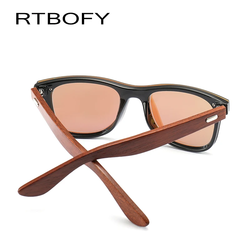 RTBOFY 2018 Зебра деревянные брендовые винтажные стильные солнцезащитные очки